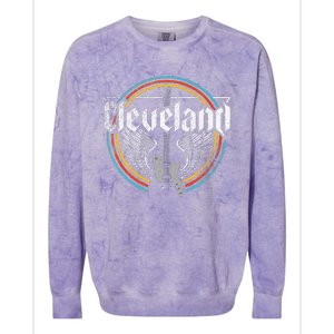 Cleveland Ohio Rock Music Retro Graphic Colorblast Crewneck Sweatshirt