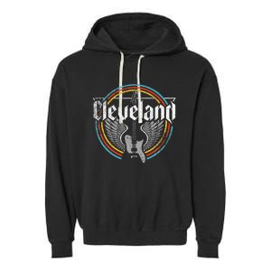 Cleveland Ohio Rock Music Retro Graphic Garment-Dyed Fleece Hoodie