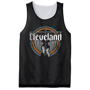 Cleveland Ohio Rock Music Retro Graphic Mesh Reversible Basketball Jersey Tank