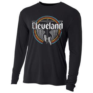 Cleveland Ohio Rock Music Retro Graphic Cooling Performance Long Sleeve Crew