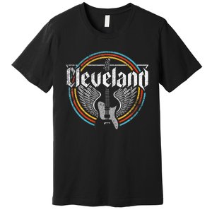 Cleveland Ohio Rock Music Retro Graphic Premium T-Shirt