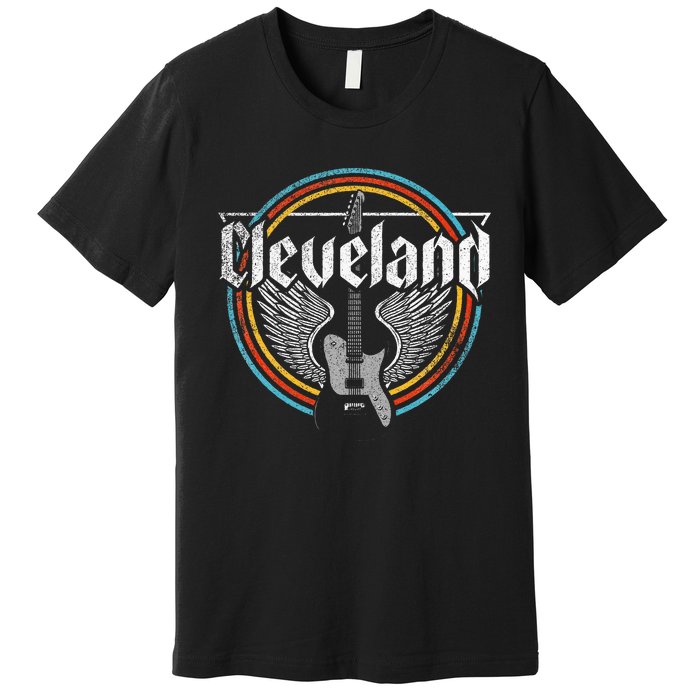 Cleveland Ohio Rock Music Retro Graphic Premium T-Shirt