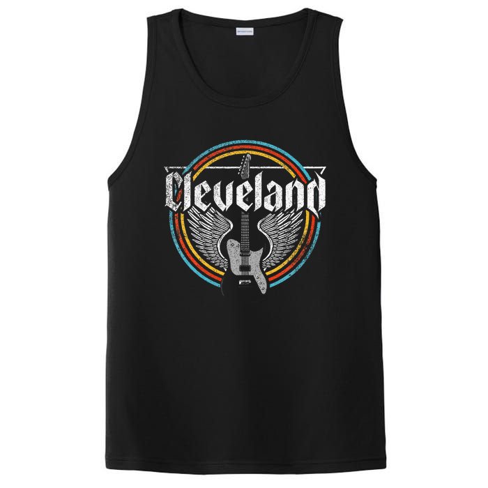 Cleveland Ohio Rock Music Retro Graphic PosiCharge Competitor Tank