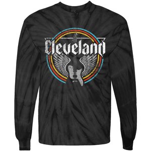 Cleveland Ohio Rock Music Retro Graphic Tie-Dye Long Sleeve Shirt