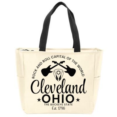 Cleveland Ohio Rock And Roll Capital Est 1796 Souvenir Zip Tote Bag