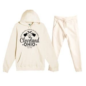 Cleveland Ohio Rock And Roll Capital Est 1796 Souvenir Premium Hooded Sweatsuit Set