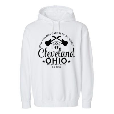 Cleveland Ohio Rock And Roll Capital Est 1796 Souvenir Garment-Dyed Fleece Hoodie