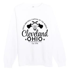 Cleveland Ohio Rock And Roll Capital Est 1796 Souvenir Premium Crewneck Sweatshirt