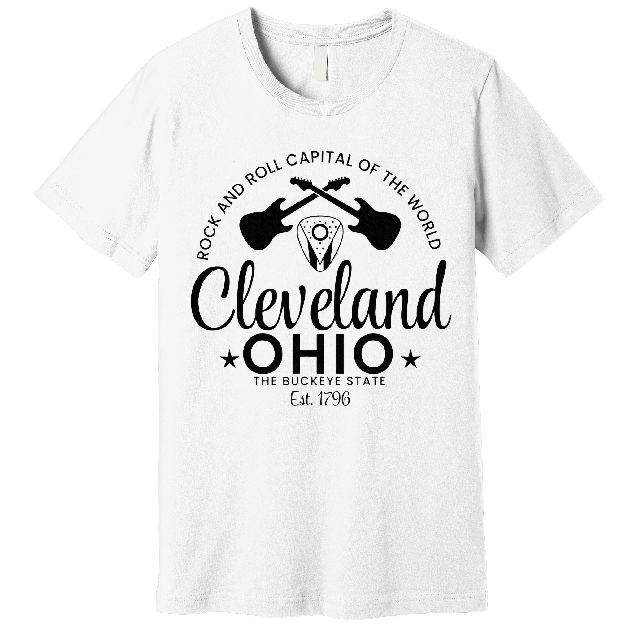 Cleveland Ohio Rock And Roll Capital Est 1796 Souvenir Premium T-Shirt