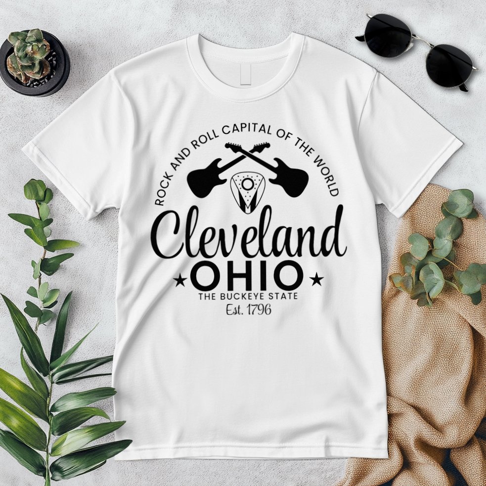 Cleveland Ohio Rock And Roll Capital Est 1796 Souvenir Premium T-Shirt