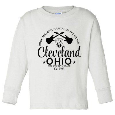 Cleveland Ohio Rock And Roll Capital Est 1796 Souvenir Toddler Long Sleeve Shirt