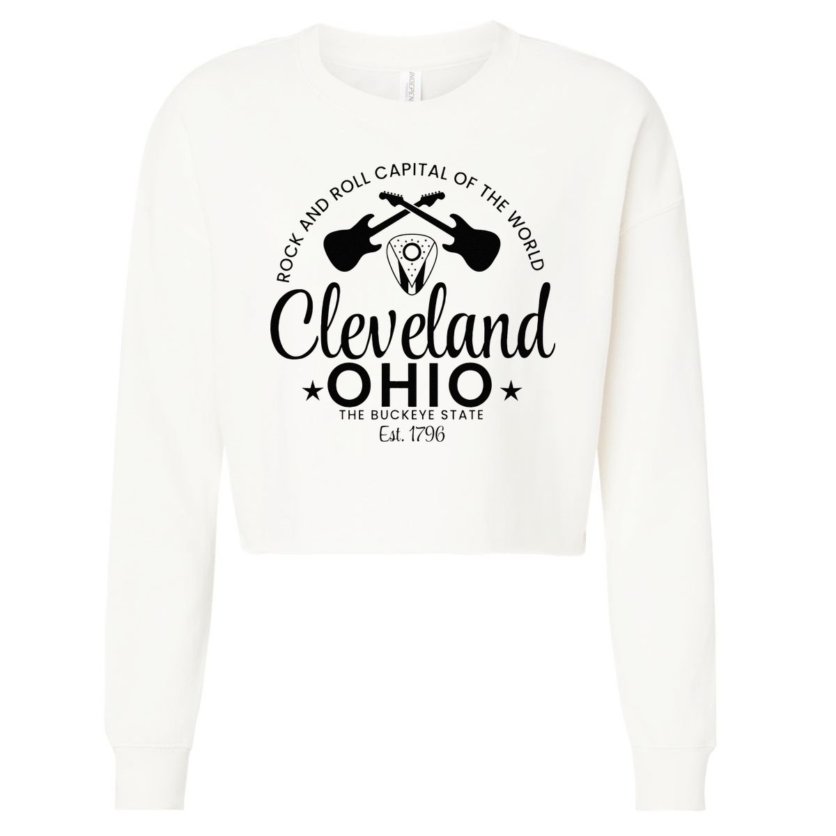 Cleveland Ohio Rock And Roll Capital Est 1796 Souvenir Cropped Pullover Crew