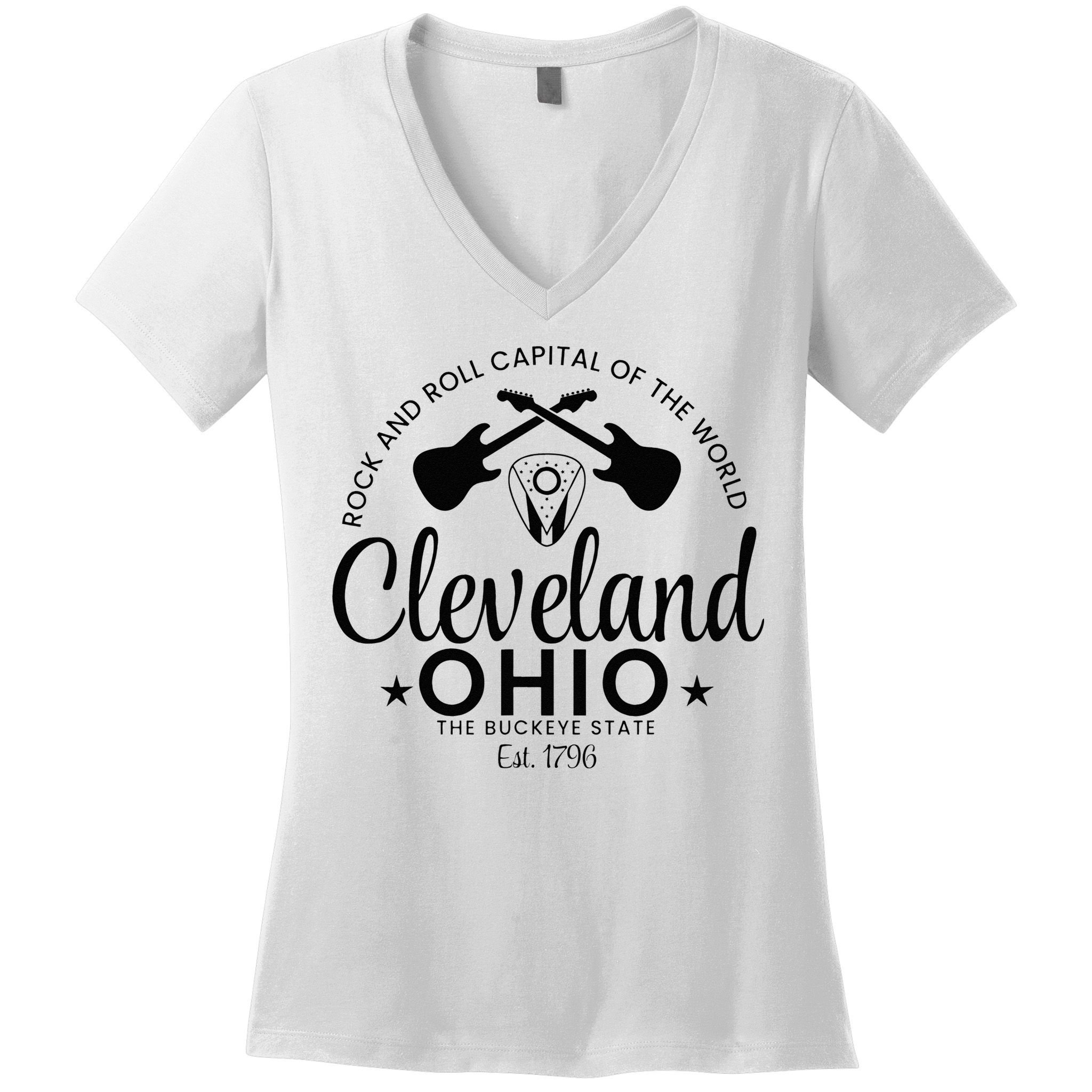 Cleveland Ohio Rock And Roll Capital Est 1796 Souvenir Women's V-Neck T-Shirt
