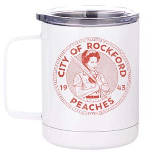 City Of Rockford Peaches Baseball Gift 12 oz Stainless Steel Tumbler Cup