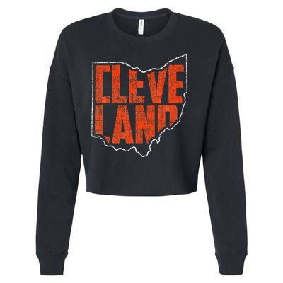 Cleveland Ohio Retro Souvenir Cropped Pullover Crew