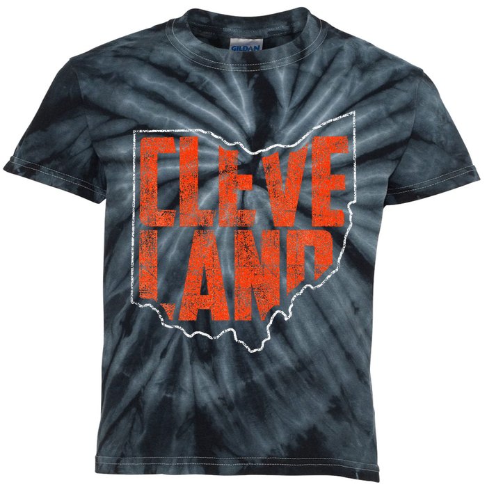 Cleveland Ohio Retro Souvenir Kids Tie-Dye T-Shirt