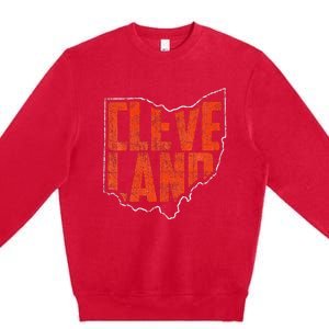 Cleveland Ohio Retro Souvenir Premium Crewneck Sweatshirt