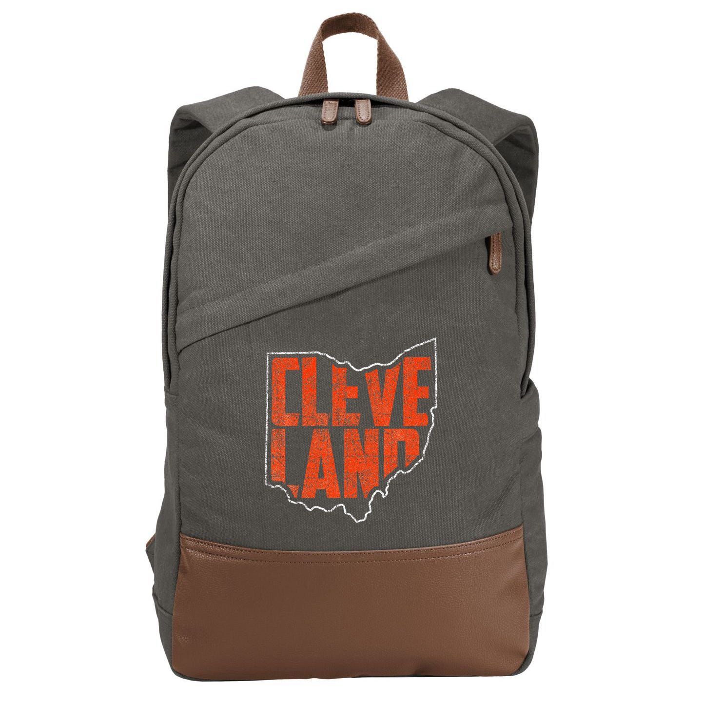 Cleveland Ohio Retro Souvenir Cotton Canvas Backpack