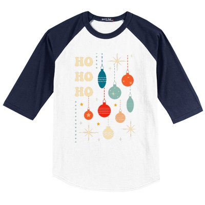 Christmas Ornaments Retro Winter Holiday Seasonal Baseball Sleeve Shirt