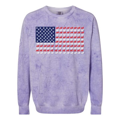 Corgi American Dog Flag Colorblast Crewneck Sweatshirt