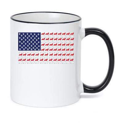 Corgi American Dog Flag 11oz Black Color Changing Mug