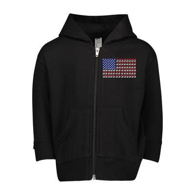 Corgi American Dog Flag Toddler Zip Fleece Hoodie