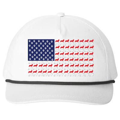 Corgi American Dog Flag Snapback Five-Panel Rope Hat