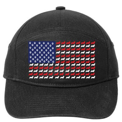 Corgi American Dog Flag 7-Panel Snapback Hat