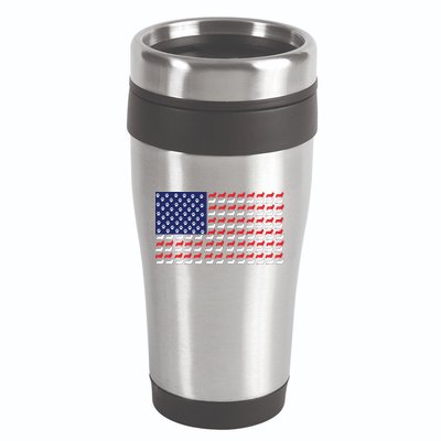 Corgi American Dog Flag 16oz Travel Tumbler
