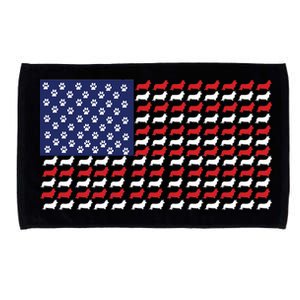 Corgi American Dog Flag Microfiber Hand Towel