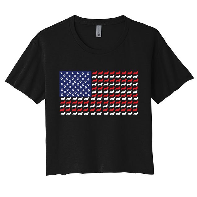 Corgi American Dog Flag Crop Top