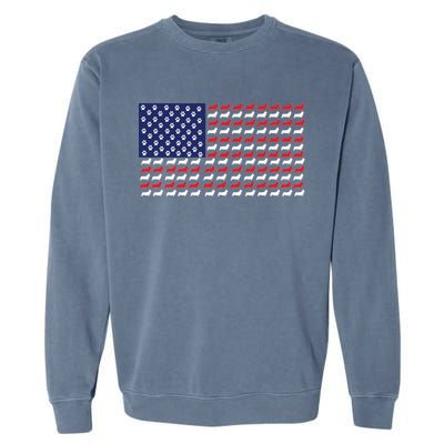 Corgi American Dog Flag Garment-Dyed Sweatshirt