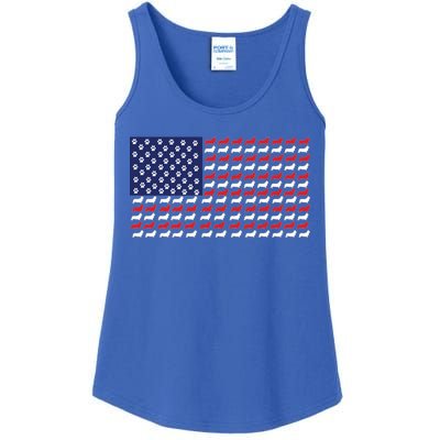 Corgi American Dog Flag Ladies Essential Tank