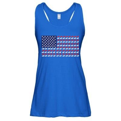 Corgi American Dog Flag Ladies Essential Flowy Tank