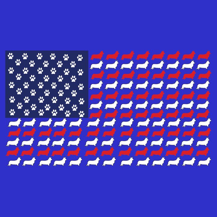 Corgi American Dog Flag Premium T-Shirt