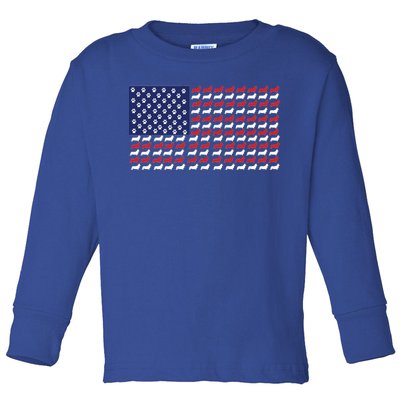 Corgi American Dog Flag Toddler Long Sleeve Shirt