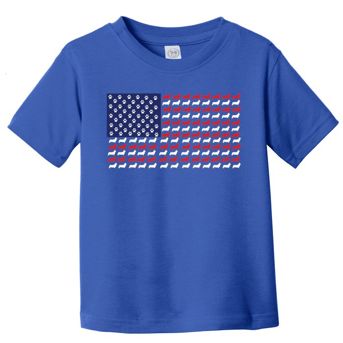 Corgi American Dog Flag Toddler T-Shirt