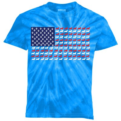 Corgi American Dog Flag Kids Tie-Dye T-Shirt