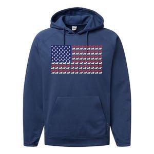 Corgi American Dog Flag Performance Fleece Hoodie