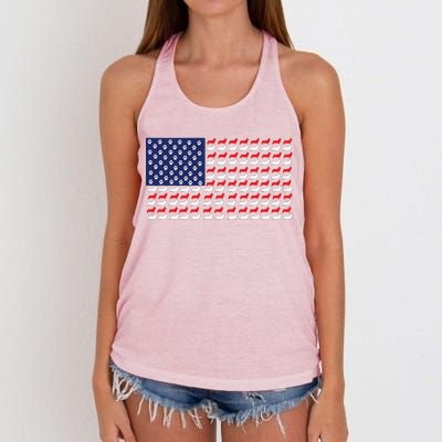 Corgi American Dog Flag Women's Knotted Racerback Tank