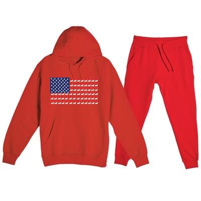 Corgi American Dog Flag Premium Hooded Sweatsuit Set