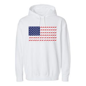 Corgi American Dog Flag Garment-Dyed Fleece Hoodie