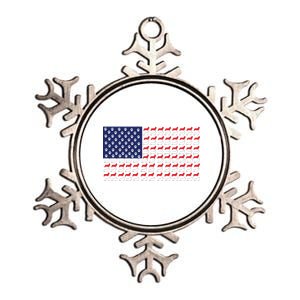 Corgi American Dog Flag Metallic Star Ornament