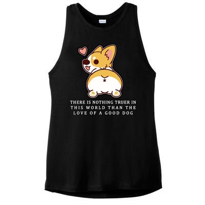 Corgi Butt Love A Dog Ladies PosiCharge Tri-Blend Wicking Tank