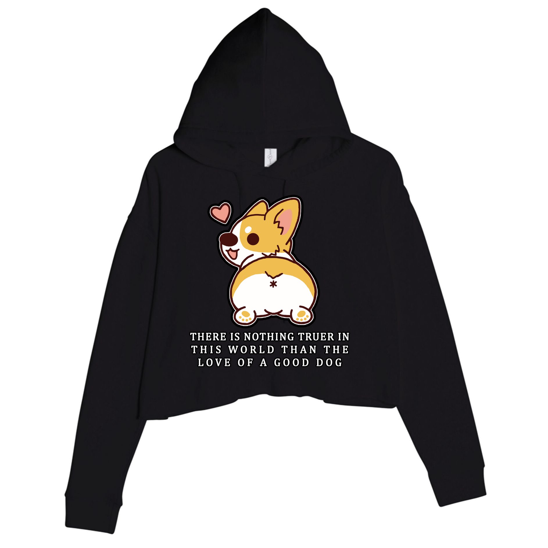 Corgi Butt Love A Dog Crop Fleece Hoodie