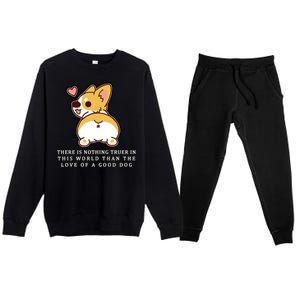 Corgi Butt Love A Dog Premium Crewneck Sweatsuit Set