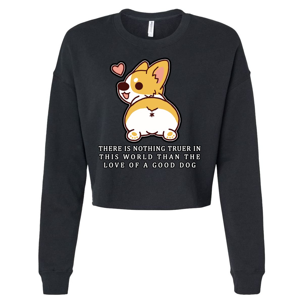Corgi Butt Love A Dog Cropped Pullover Crew