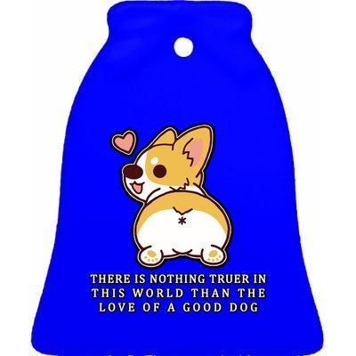 Corgi Butt Love A Dog Ceramic Bell Ornament