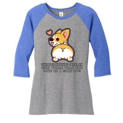 Corgi Butt Love A Dog Women's Tri-Blend 3/4-Sleeve Raglan Shirt