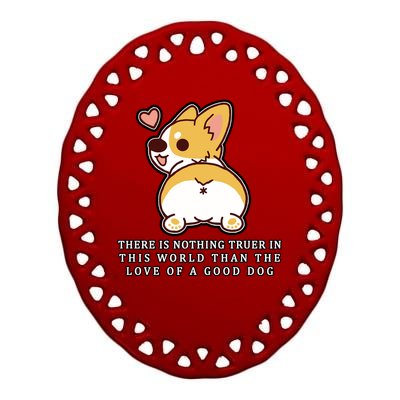 Corgi Butt Love A Dog Ceramic Oval Ornament